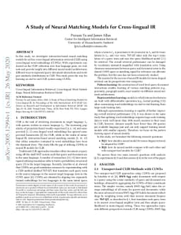 A Study of Neural Matching Models for Cross-lingual IR