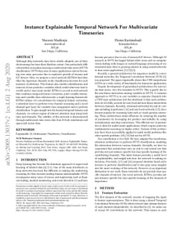 Instance Explainable Temporal Network For Multivariate Timeseries