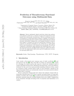 Prediction of Thrombectomy Functional Outcomes using Multimodal Data