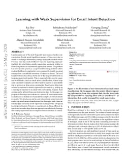Learning with Weak Supervision for Email Intent Detection