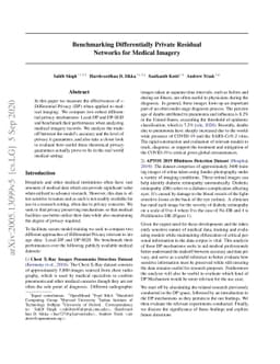Benchmarking Differentially Private Residual Networks for Medical
  Imagery