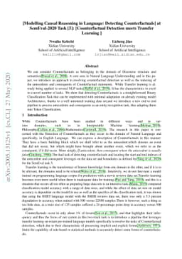 Counterfactual Detection meets Transfer Learning