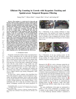 Efficient Pig Counting in Crowds with Keypoints Tracking and
  Spatial-aware Temporal Response Filtering