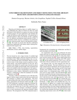 Concurrent Segmentation and Object Detection CNNs for Aircraft Detection
  and Identification in Satellite Images