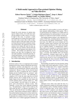 A Multi-modal Approach to Fine-grained Opinion Mining on Video Reviews