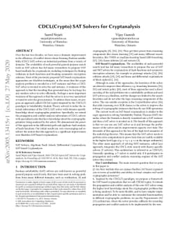 CDCL(Crypto) SAT Solvers for Cryptanalysis