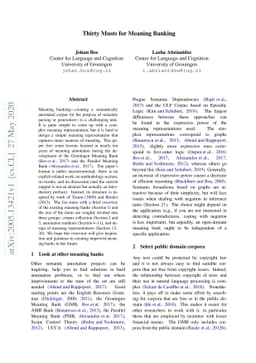 Thirty Musts for Meaning Banking