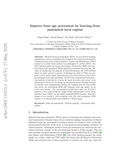 Improve bone age assessment by learning from anatomical local regions
