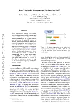 Self-Training for Unsupervised Parsing with PRPN
