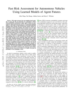 Fast Risk Assessment for Autonomous Vehicles Using Learned Models of
  Agent Futures