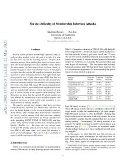 On the Difficulty of Membership Inference Attacks