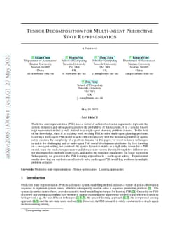 Tensor Decomposition for Multi-agent Predictive State Representation