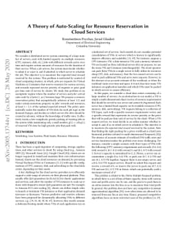 A Theory of Auto-Scaling for Resource Reservation in Cloud Services