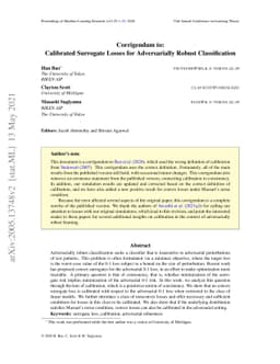 Calibrated Surrogate Losses for Adversarially Robust Classification