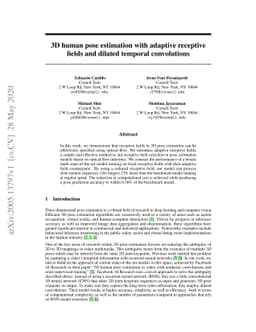 3D human pose estimation with adaptive receptive fields and dilated
  temporal convolutions
