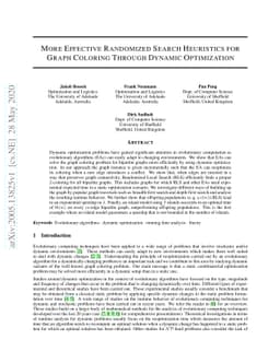 More Effective Randomized Search Heuristics for Graph Coloring Through
  Dynamic Optimization