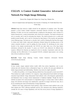 CGGAN: A Context Guided Generative Adversarial Network For Single Image
  Dehazing