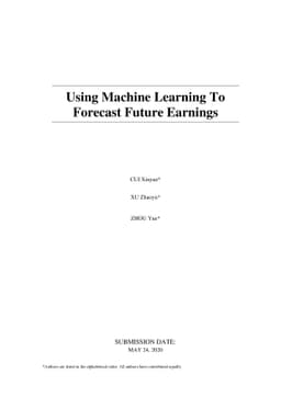 Using Machine Learning to Forecast Future Earnings