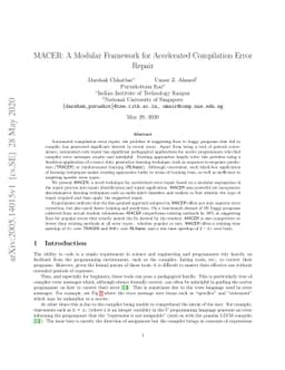 MACER: A Modular Framework for Accelerated Compilation Error Repair