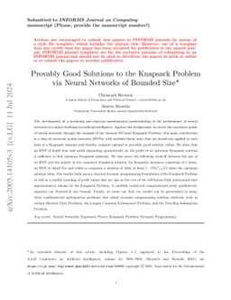 Provably Good Solutions to the Knapsack Problem via Neural Networks of
  Bounded Size