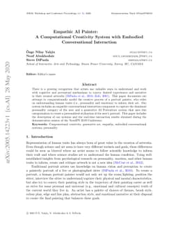 Empathic AI Painter: A Computational Creativity System with Embodied
  Conversational Interaction