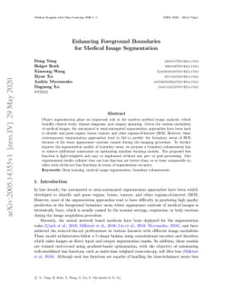 Enhancing Foreground Boundaries for Medical Image Segmentation