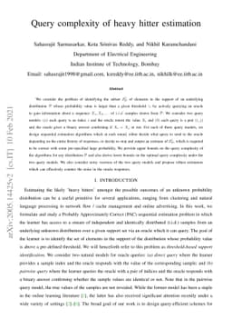 Query complexity of heavy hitter estimation