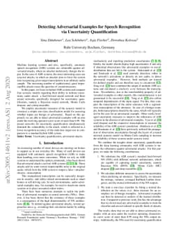 Detecting Adversarial Examples for Speech Recognition via Uncertainty
  Quantification