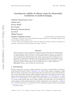 Assessing the validity of saliency maps for abnormality localization in
  medical imaging