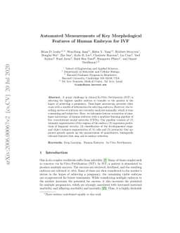 Automated Measurements of Key Morphological Features of Human Embryos
  for IVF