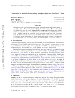 Anatomical Predictions using Subject-Specific Medical Data