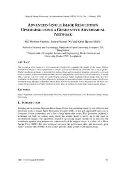 Advanced Single Image Resolution Upsurging Using a Generative
  Adversarial Network
