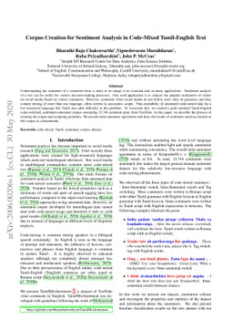 Corpus Creation for Sentiment Analysis in Code-Mixed Tamil-English Text