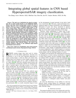 Integrating global spatial features in CNN based Hyperspectral/SAR
  imagery classification