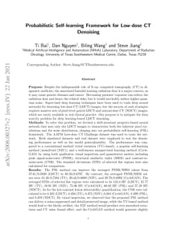 Probabilistic self-learning framework for Low-dose CT Denoising