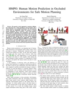HMPO: Human Motion Prediction in Occluded Environments for Safe Motion
  Planning
