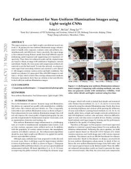 Fast Enhancement for Non-Uniform Illumination Images using Light-weight
  CNNs
