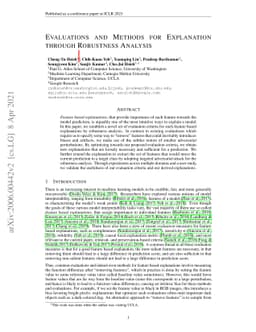 Evaluations and Methods for Explanation through Robustness Analysis