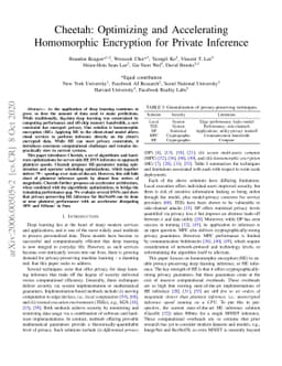 Cheetah: Optimizing and Accelerating Homomorphic Encryption for Private
  Inference