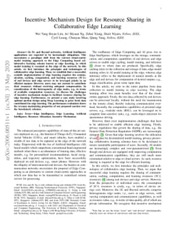 Incentive Mechanism Design for Resource Sharing in Collaborative Edge
  Learning