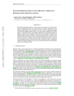 Transferring Inductive Biases through Knowledge Distillation