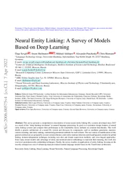 Neural Entity Linking: A Survey of Models Based on Deep Learning