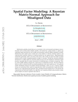 Spatial Factor Modeling: A Bayesian Matrix-Normal Approach for
  Misaligned Data