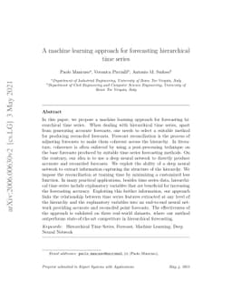 A machine learning approach for forecasting hierarchical time series