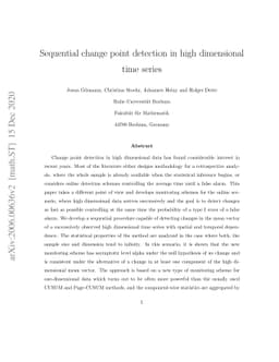 Sequential change point detection in high dimensional time series