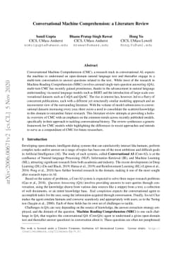 Conversational Machine Comprehension: a Literature Review