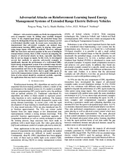 Adversarial Attacks on Reinforcement Learning based Energy Management
  Systems of Extended Range Electric Delivery Vehicles