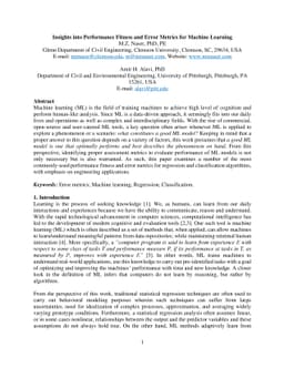 Insights into Performance Fitness and Error Metrics for Machine Learning