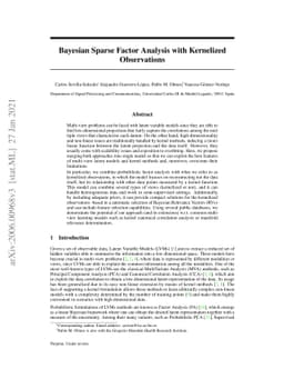 Bayesian Sparse Factor Analysis with Kernelized Observations