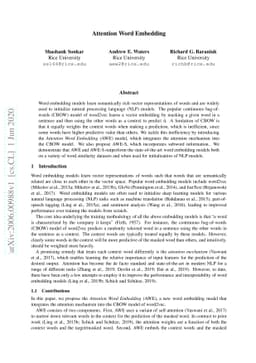 Attention Word Embedding